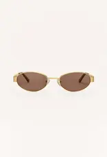 Z Supply Palisades Satin Gold - Brown Polarized Sunglasses