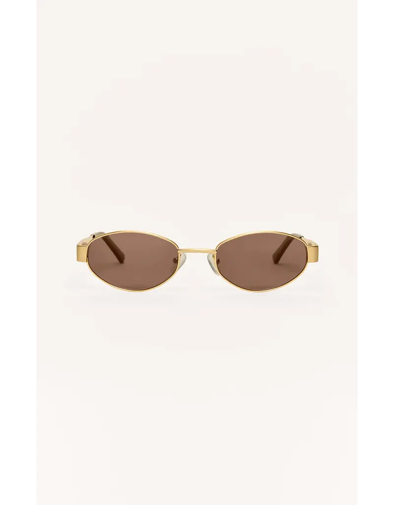 Z Supply Palisades Satin Gold - Brown Polarized Sunglasses