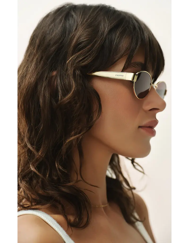 Z Supply Palisades Satin Gold - Brown Polarized Sunglasses