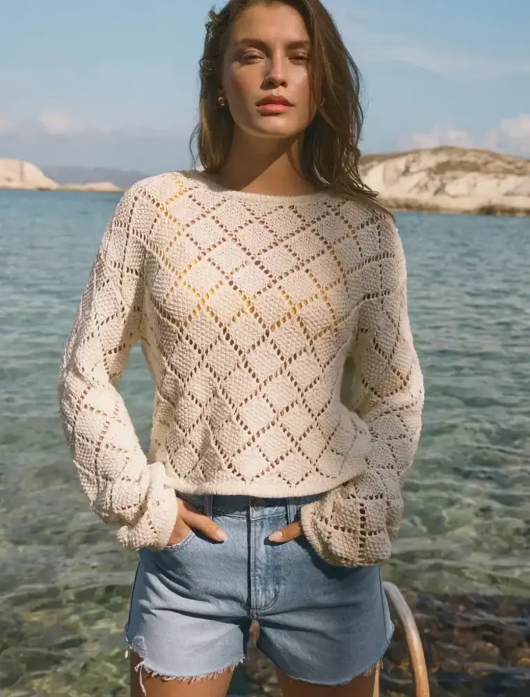 Z Supply Hullen Crochet Sweater