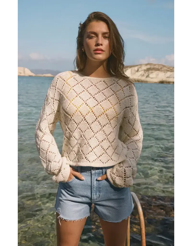 Z Supply Hullen Crochet Sweater