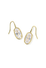 Kendra Scott Lee Luxe Drop Earring Gold White CZ