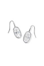 Kendra Scott Lee Luxe Drop Earring Rhodium White CZ