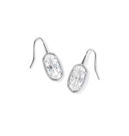 Kendra Scott Lee Luxe Drop Earring Rhodium White CZ