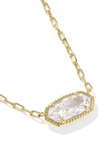 Kendra Scott Elisa Luxe Pendant Necklace Gold White CZ
