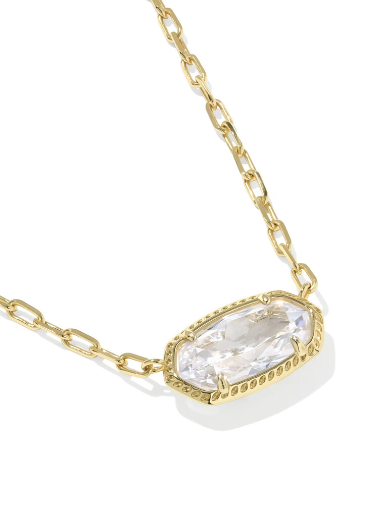 Kendra Scott Elisa Luxe Pendant Necklace Gold White CZ