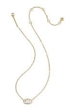 Kendra Scott Elisa Luxe Pendant Necklace Gold White CZ