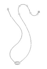 Kendra Scott Elisa Luxe Pendant Necklace Rhodium Clear CZ