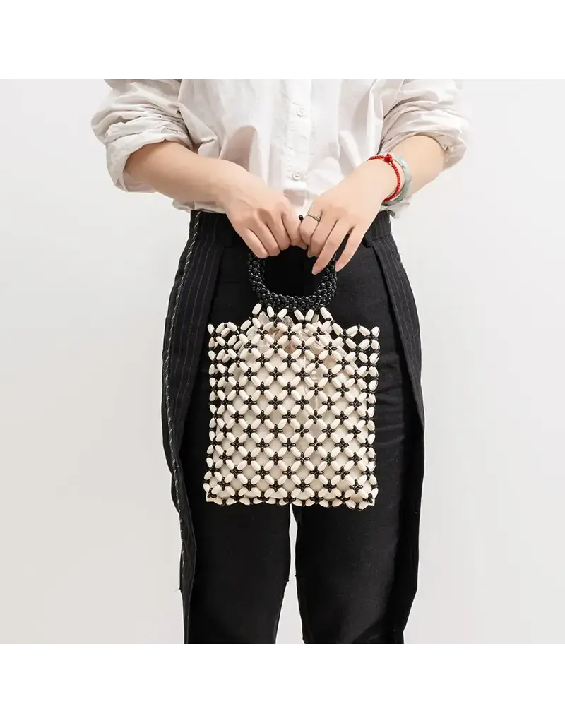dipped shop Collins Contrast Wooden Bead Handbag