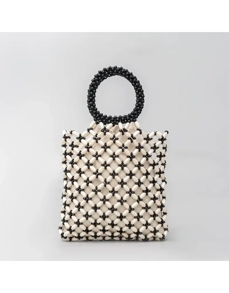 dipped shop Collins Contrast Wooden Bead Handbag