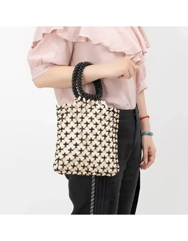 dipped shop Collins Contrast Wooden Bead Handbag