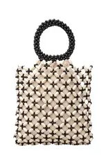 dipped shop Collins Contrast Wooden Bead Handbag