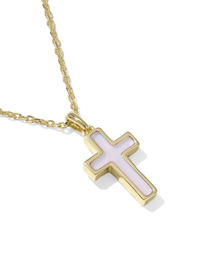 Kendra Scott Cross Pendant Necklace Matte Blush Pink
