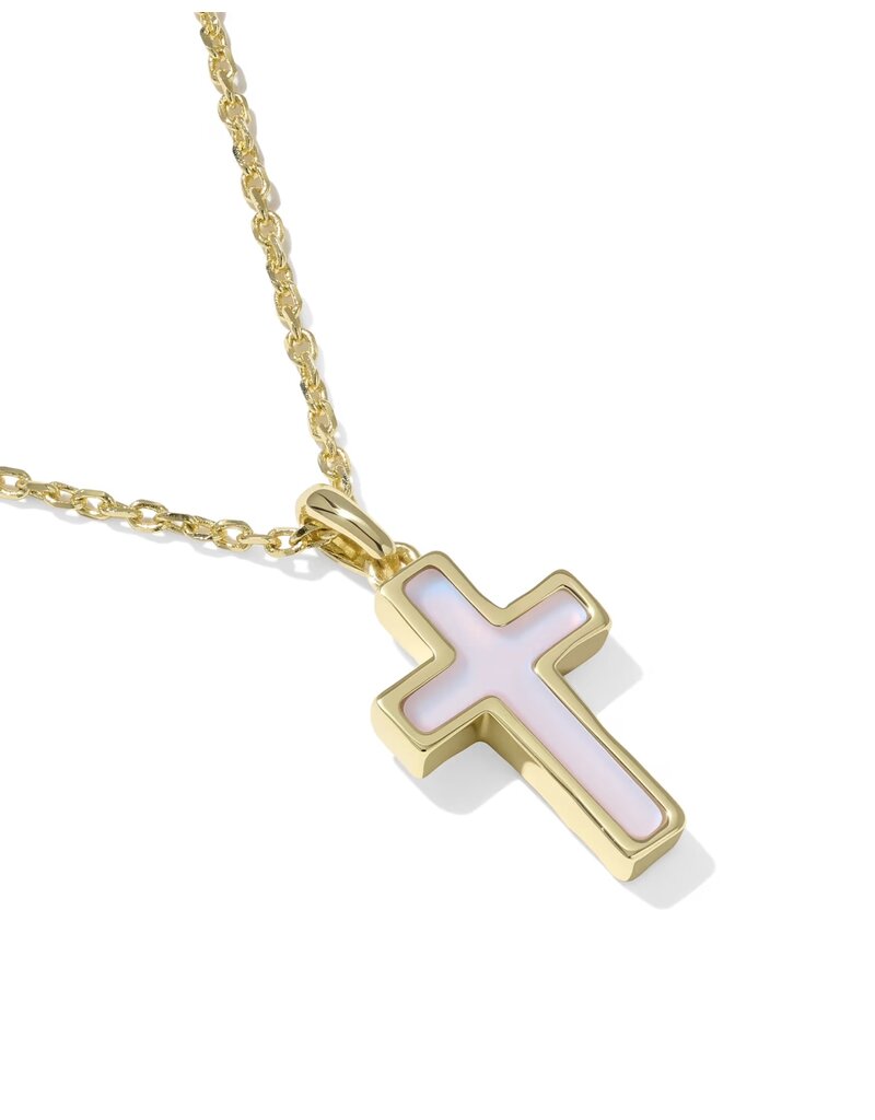 Kendra Scott Cross Pendant Necklace Matte Blush Pink