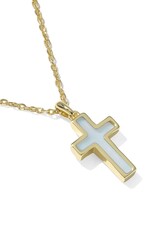 Kendra Scott Cross Pendant Necklace Gold Matte Blue