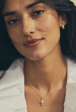 Kendra Scott Cross Pendant Necklace Gold Matte Blue