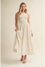 Mustard Seed Textured Smocked Sleeveless Dress