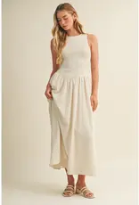 Mustard Seed Textured Smocked Sleeveless Dress