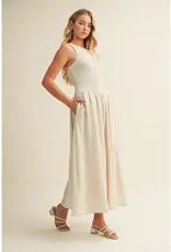 Mustard Seed Textured Smocked Sleeveless Dress