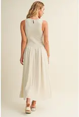 Mustard Seed Textured Smocked Sleeveless Dress