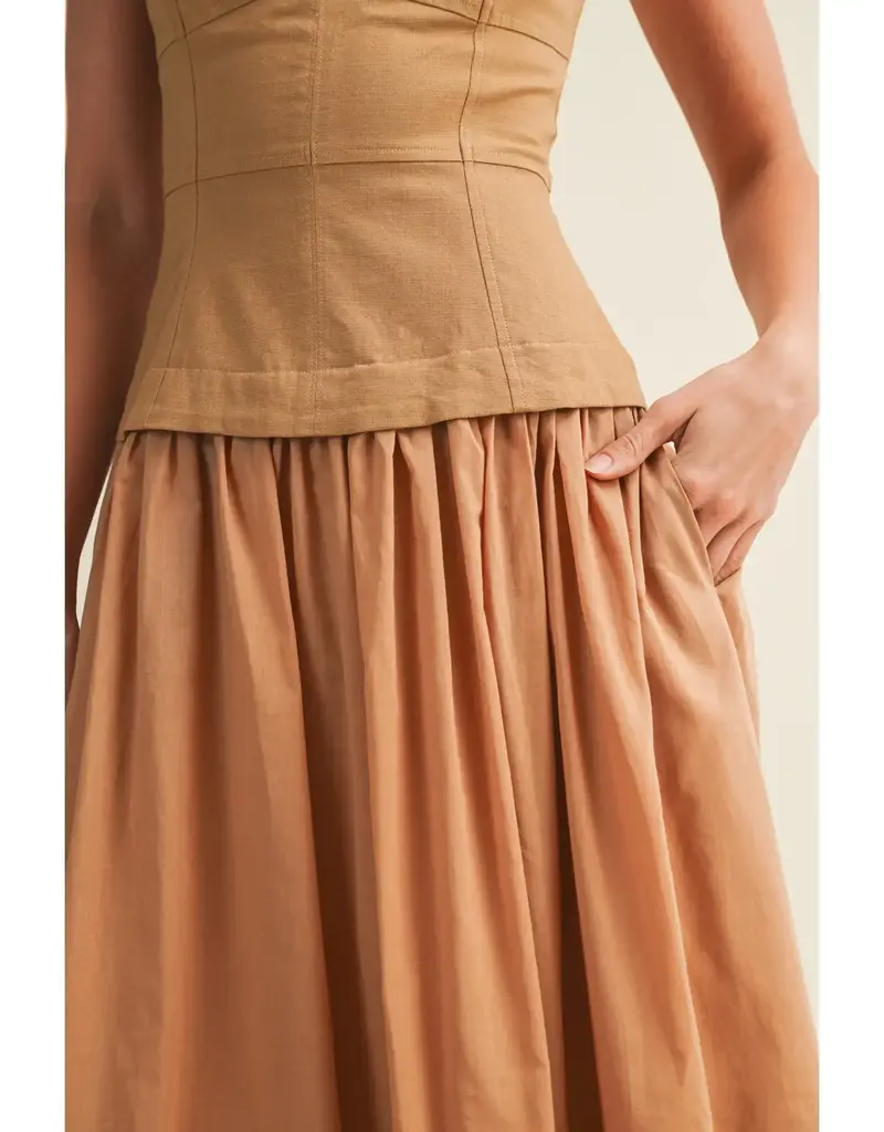 Mustard Seed Corset Lined Strapless Dress