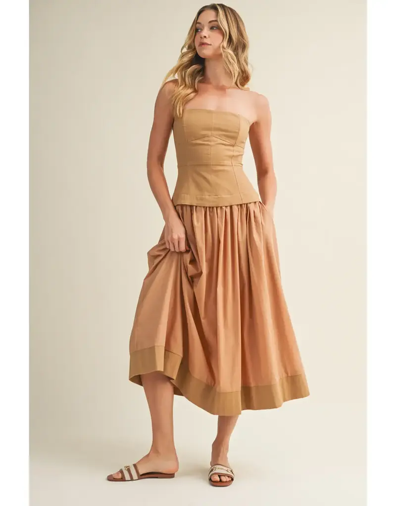 Mustard Seed Corset Lined Strapless Dress