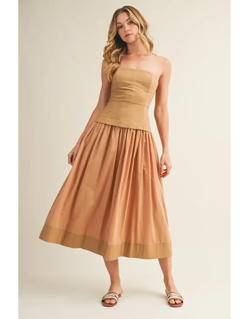 Mustard Seed Corset Lined Strapless Dress