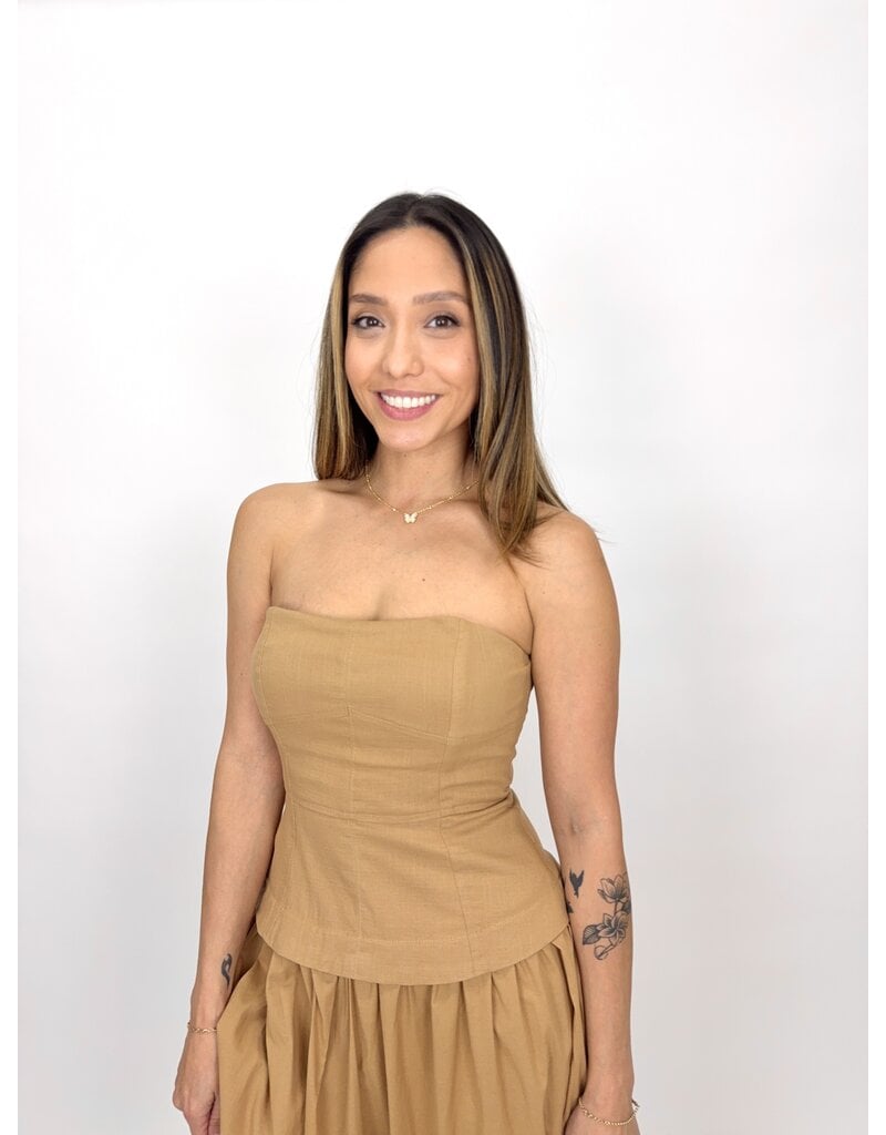 Mustard Seed Corset Lined Strapless Dress