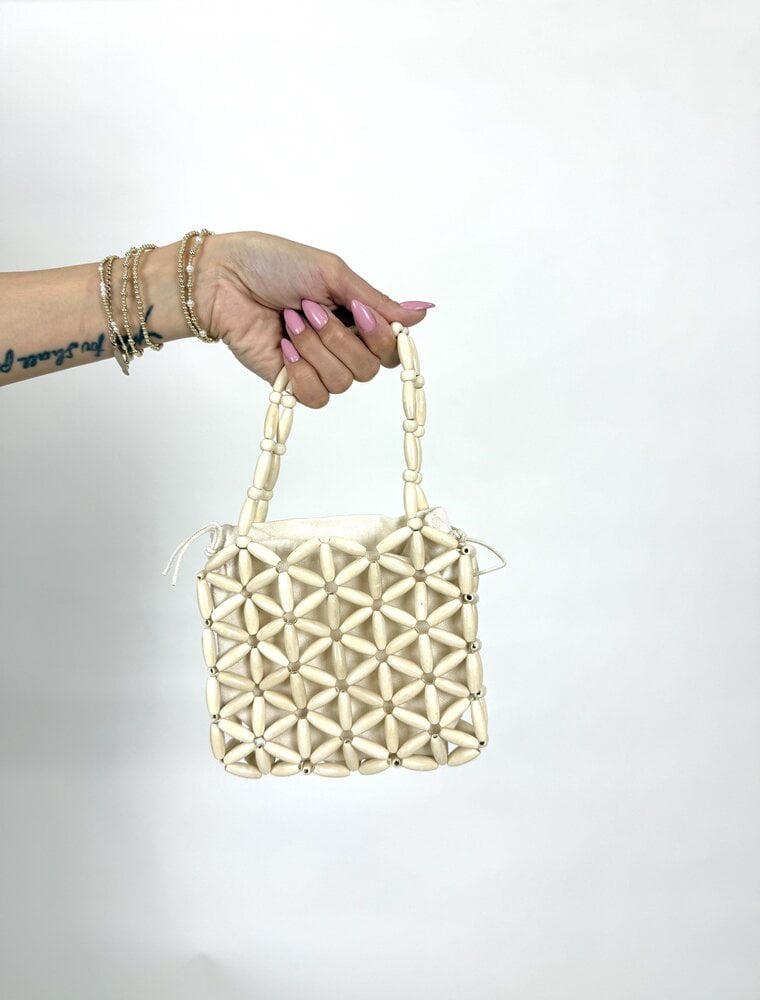 dipped shop Santos Wooden Bead Handbag