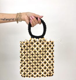 dipped shop Collins Contrast Wooden Bead Handbag