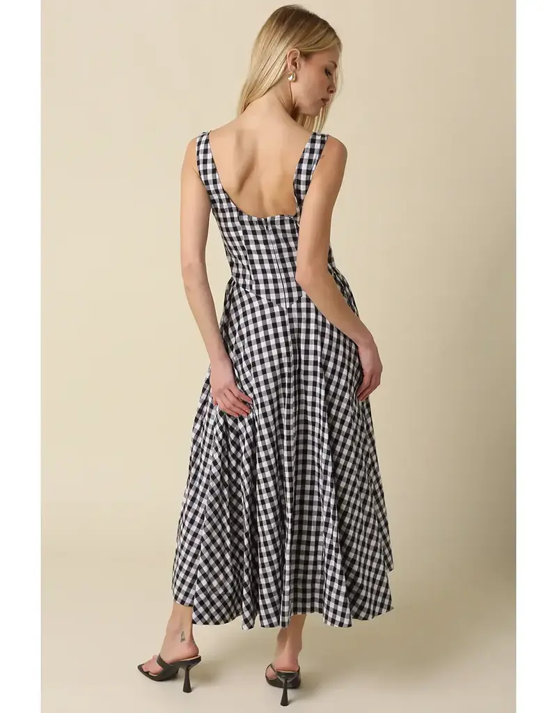 olivaceous Lisa Gingham Maxi Dress