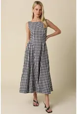 olivaceous Lisa Gingham Maxi Dress