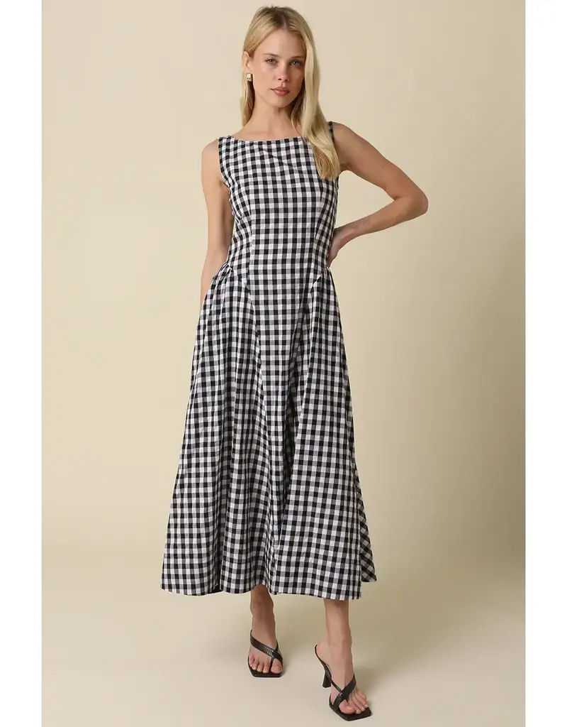 olivaceous Lisa Gingham Maxi Dress