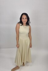 Mustard Seed Textured Smocked Sleeveless Dress