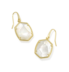 Kendra Scott Daphne Frame Drop Earring Gold Ivory Mother of Pearl