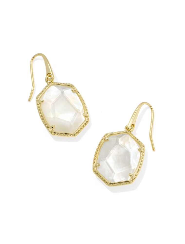 Kendra Scott Daphne Frame Drop Earring Gold Ivory Mother of Pearl