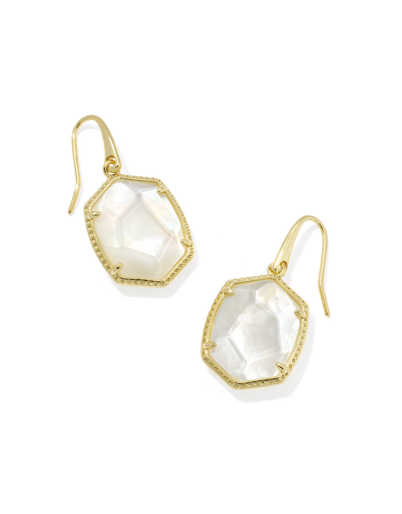Kendra Scott Daphne Frame Drop Earring Gold Ivory Mother of Pearl