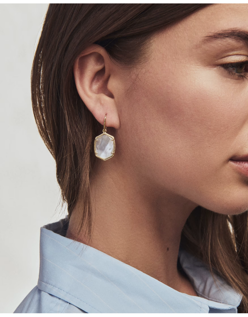 Kendra Scott Daphne Frame Drop Earring Gold Ivory Mother of Pearl
