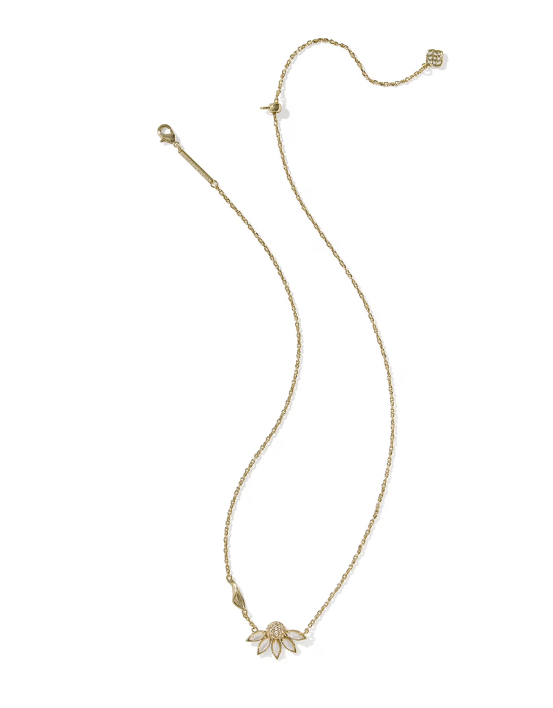 Kendra Scott Anya Flower Necklace Gold Ivory Mix