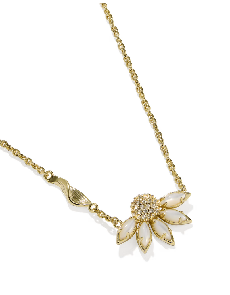 Kendra Scott Anya Flower Necklace Gold Ivory Mix