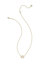 Kendra Scott Daphne Frame Pendant Necklace Gold Ivory MOP