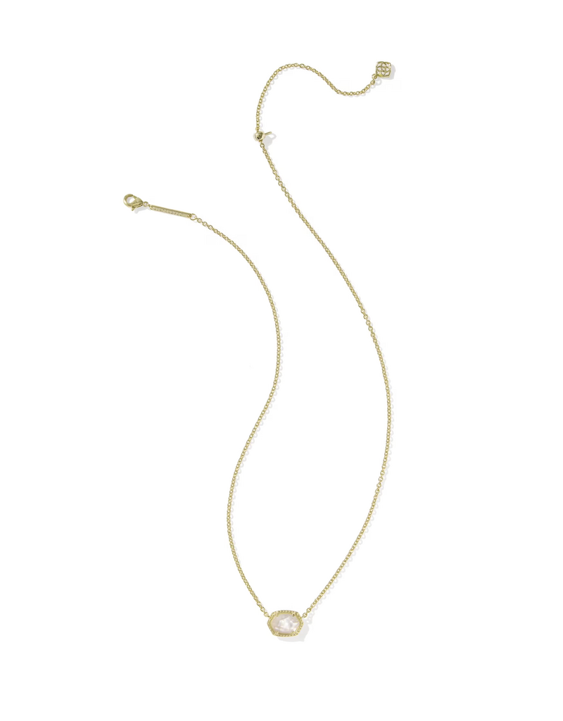 Kendra Scott Daphne Frame Pendant Necklace Gold Ivory MOP