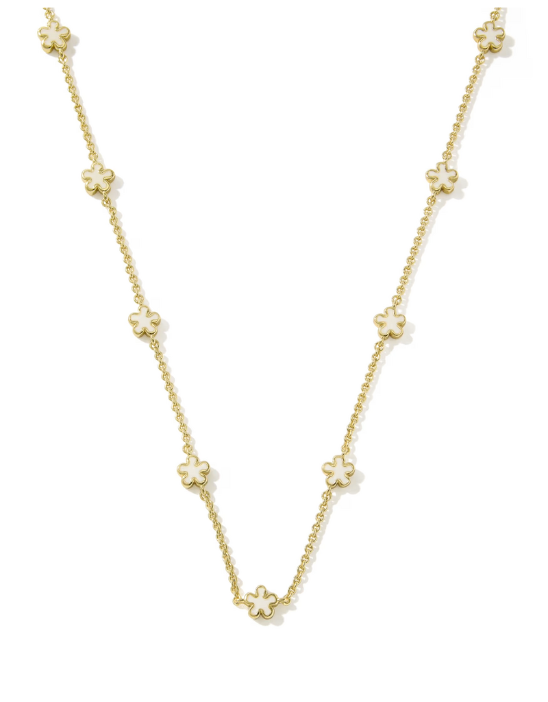 Kendra Scott Jane Strand Necklace Gold White Enamel