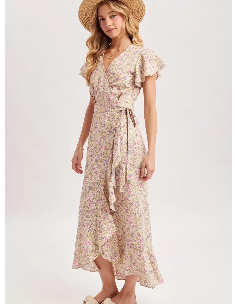 bivy Ruffle Hem Wrap Dress