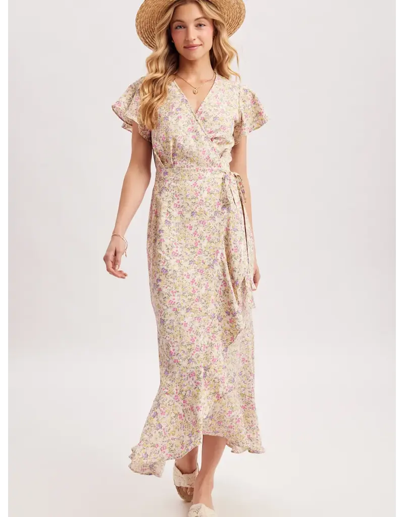 bivy Ruffle Hem Wrap Dress