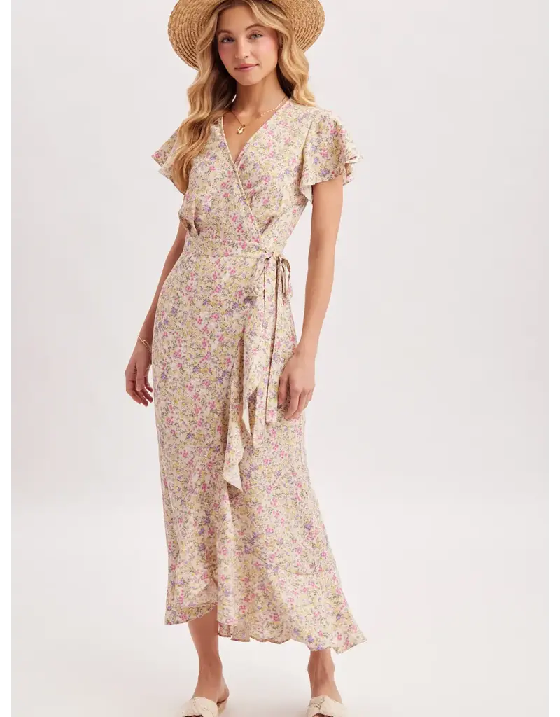 bivy Ruffle Hem Wrap Dress