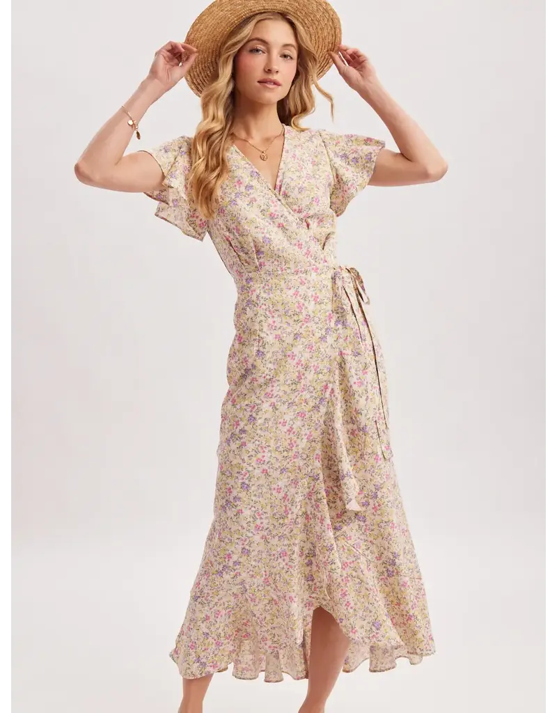 bivy Ruffle Hem Wrap Dress