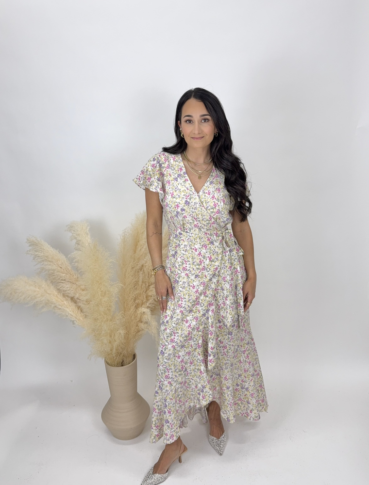 bivy Ruffle Hem Wrap Dress