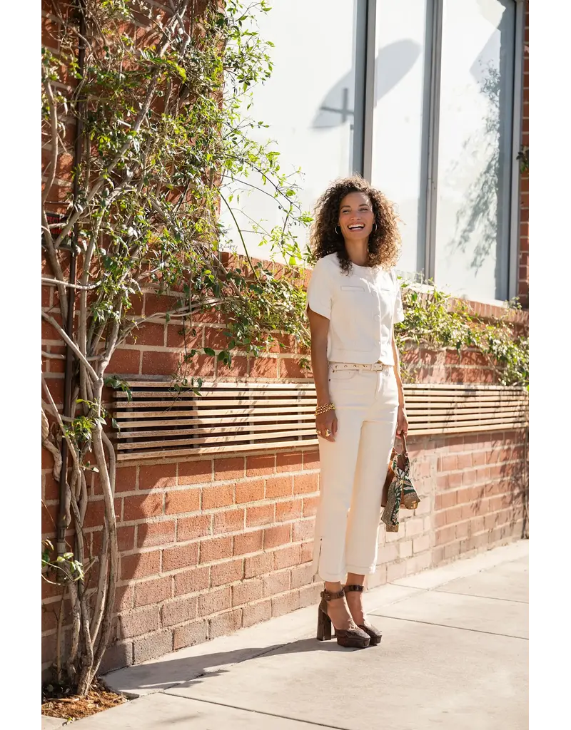 Liverpool Hannah Crop Flare With Tulip Hem