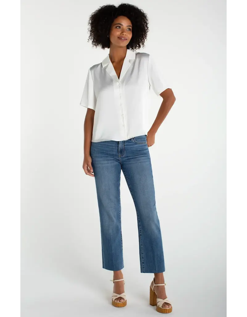 Liverpool Short Sleeve Camp Collar Blouse